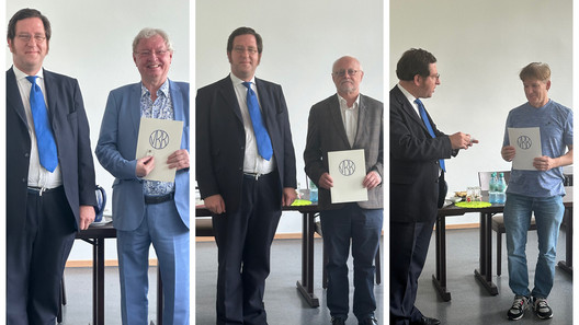 Ehrungen von Herrn Gerth, Herrn Beine und Herrn Fiedler für ihre langjährigen Mitgliedschaften beim VBB durch Herrn Sommer.