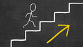 Tafel-Treppe mit Pfeil nach oben - Foto: © Janina Dierks - Fotolia.com