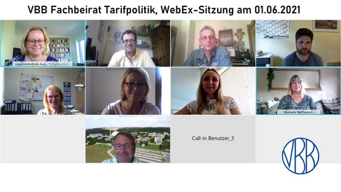 WebEx-Sitzung des Fachbeirates Tarifpolitik im VBB, 01.06.2021