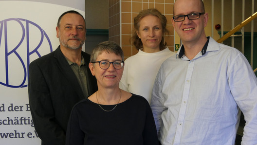 Der im Februar 2024 neu gewählte Vorstand der StOGr Strausberg (v.l.n.r.: Herr Michael Rudolph, Frau Astrid Bittkau, Frau Nadja Heine, Herr Danilo Briet)